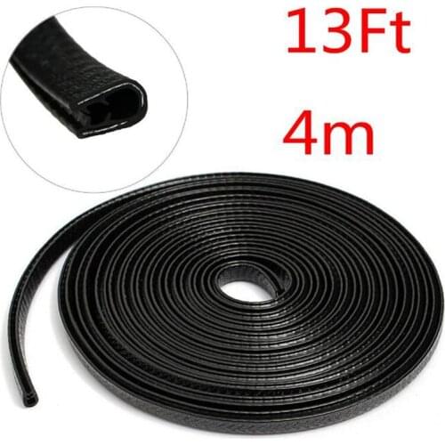 AUDEW 4M 13FT Car Door Moldings Rubber Strip U Shape 10*7MMAuto for Edge Rubber Seal Strip Guard Mold Protector Cover Trim Tool