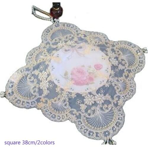 Luxury lace sequin embroidery place table mat cloth dish pad cup mug drink doilies dining tea coaster Christmas placemat kitchen