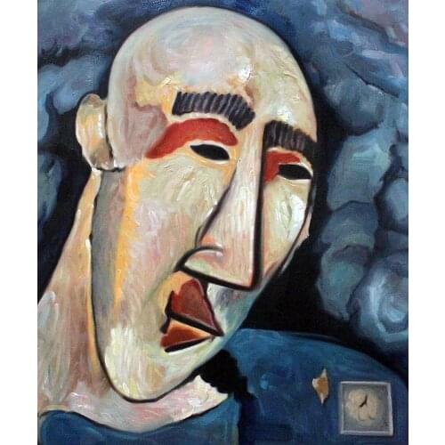 Modern Abstract Canvas Wall Art Painting Reproductions A Mongol by Amadeo de Souza-Cardoso Oil Painting Vertical