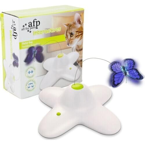 Luminous Butterfly Wand Interactive Cat Toy Electric Rotating Butterfly Scratch Toy for Cat Pet