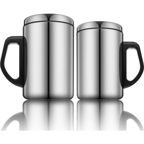 Stainless Steel Thermos Tumbler Cups Vacuum Flask Thermo Water Bottle Coffee Mug Beer Cup Premium Double-layer Cup with Handle