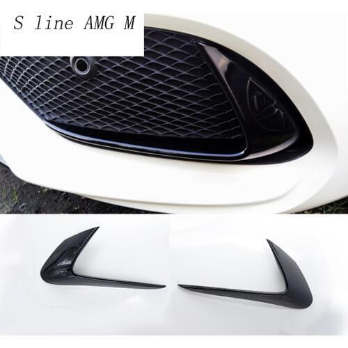 Car styling Car fog lamps cover grille slats Black lights cover decoration strips for Mercedes Benz CLA C117 220 260 200 2017