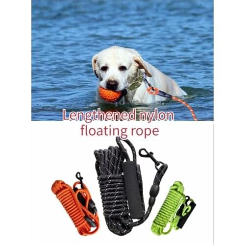 Extended dog traction rope 2021 new pet products luminous nylon floating traction belt training belt rescue rope safety rope