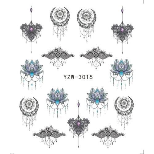 1 PC Nail Water Transfer Sticker Linear Flower Pattern Nail Art Decor Slider For Nail Manicure Watermark