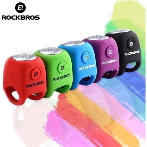 ROCKBROS Electric Cycling Bells 110 dB Silica Gel Shell Ring Horn Rainproof MTB Bicycle Handlebar Bell Bicycle tool Accessories