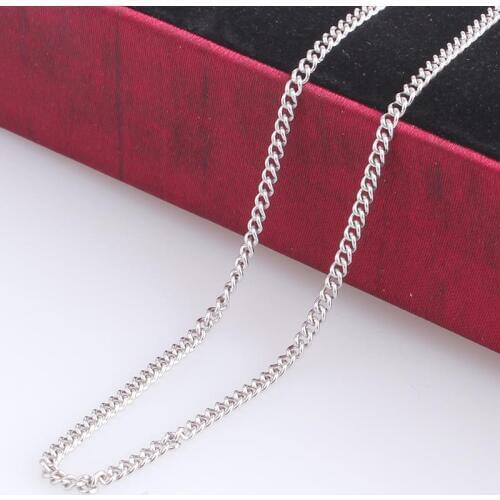 2mm width Flat O word chains length 50cm 316L Stainless steel Necklace for men women jewelry wholesale