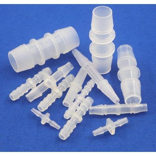 10pcs/lot 1.6-9.5mm PP Plastic Hose Straight Connectors Aquarium Fish Tank Air Pump Fittings Garden Micro Irrigation Hose Joints