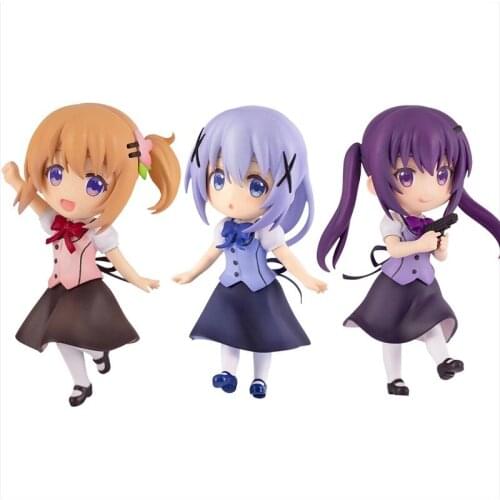 2021 promotional price Japanese original anime figure mini Is the Order a Rabbit Kirima Syaro/Ujimatsu Chiya/Hoto Kokoa