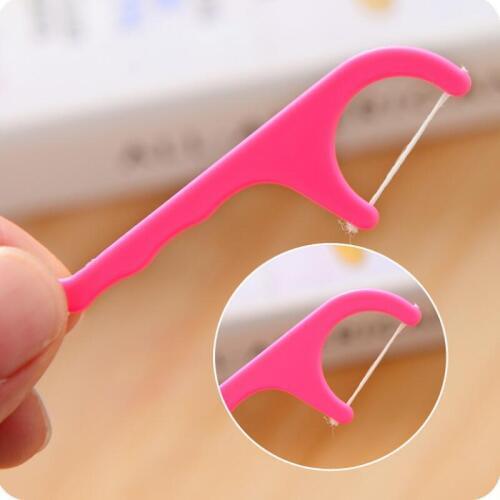 25pcs/set Plastic Dental Toothpick Cotton Floss Toothpick Stick For Oral Health Table Accessories Tool LX7699