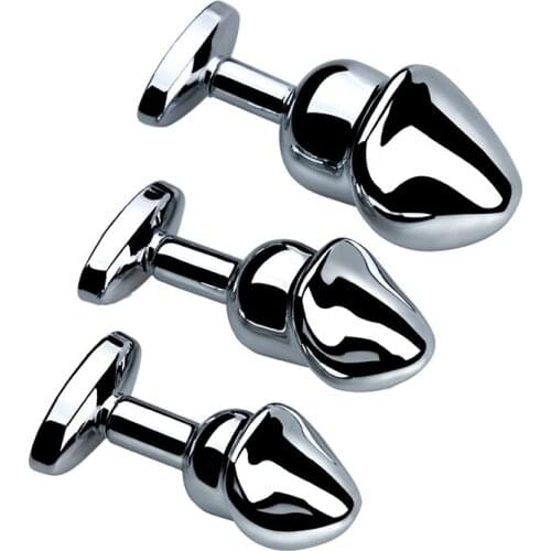 3 pieces/set of stainless steel anal plug crystal jewelry round butt plug stimulating sex toy dildo anal plug