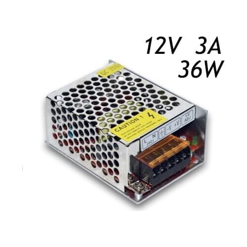 30Pcs/Lot Best Quality 12V 3A 36W Switching Power Supply AC 110~220V to DC Power Adapter Driver For LED Strip Non-Waterproof