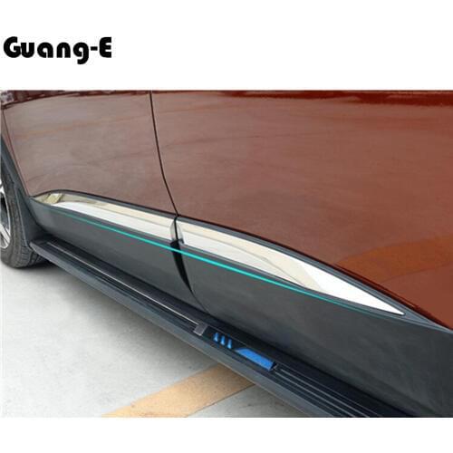 For Peugeot 3008 GT 3008GT 2016 2017 2018 2019 Car Detector Stainless Steel Side Door Body Trim Stick Strip Molding 4pcs