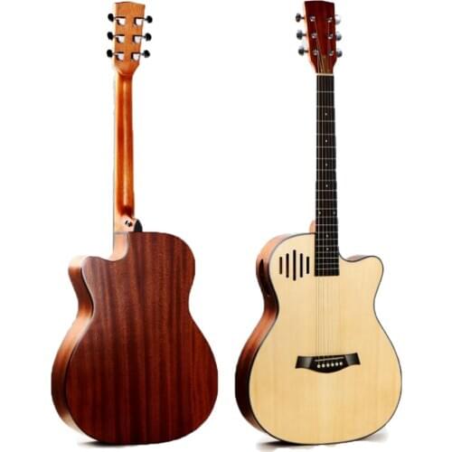 40" Spruce Acoustic Guitar 6-string Missing Corner Rosewood fingerboard High quality Rectangular Sound Hole Wooden Guitarra HY03