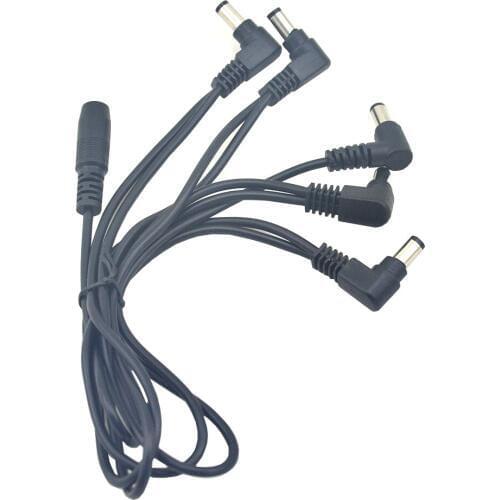 Daisy Chain 5 Way Guitar Effects Pedal Power Supply Cable for 9V DC Adapter Plug