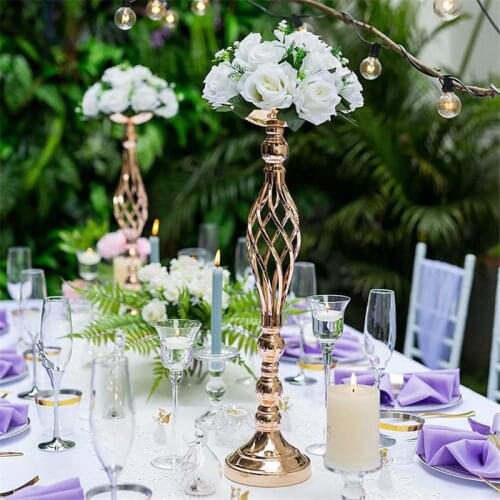 5pcs/lot Metal Vase Flower Column Display Stand Flower Arrangement for Wedding Centerpieces Decoration Party Birthday Events