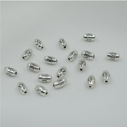 50Pcs/lot New Creative 6*3mm Metal Oval Beads Spacer Beads End Caps Beads DIY Jewelry Making Findings Charm Beads Accessories