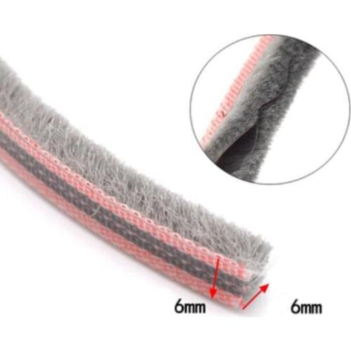 6mm x 6mm aluminum sliding door window gap brush seal strip weatherstrip door gasket