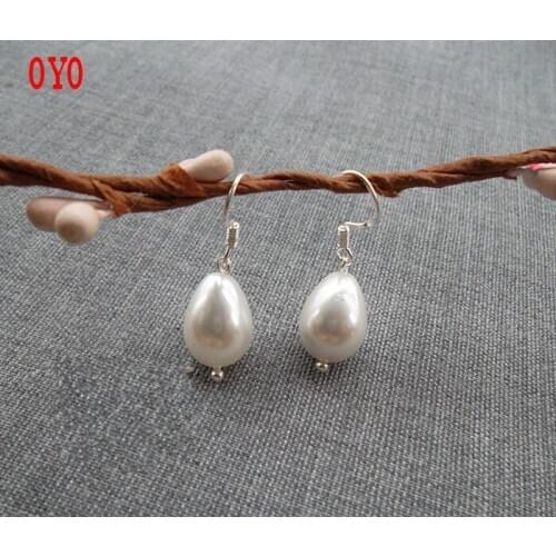 925 Sterling Silver Shell Pearl Water Drop Female Shell Bead Fashion Korean Style Temperament Earrings