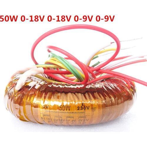 50W 4N OFC O-type audio transformer for DAC pre-amp OUTPUT AC18V~0~18V 0~9V 0~9V INPUT 230V