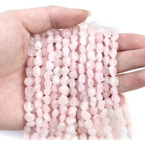 5*8mm Oval Shape Gravel Stone Beads Natural Pink Crystal Loose Beads For Jewelry Making DIY Necklace Bracelet Accessories 15