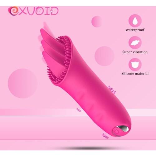EXVOID Male Tongue Masturbator Clitori Stimulate Tongue Vibrator Sex Toys for Women Silicone Breast G-spot Massager Oral Licking