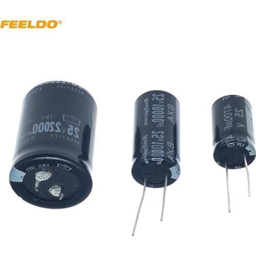 FEELDO 25V 4700UF 10000UF 22000UF High Frequency Low ESR Aluminum Electrolytic Capacitor Protection Board Car Automotive