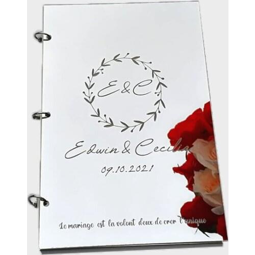 Personalized Alternatives Wedding Guest Book White Guestbook Wedding Album Custom Blank Wedding Signature Check in Book Decor