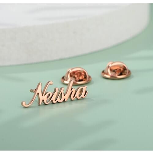 Customized Name Pins Personalized Initial Brooches Pins Name Brooch alfiler para regalo bodas For Women Men
