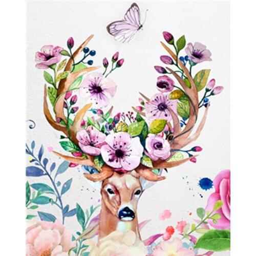 Painting By Numbers DIY Dropshipping 40x50 50x65cm Announcement deer Animal Canvas Wedding Decoration Art picture Gift