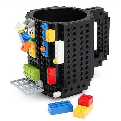 350ml Creative Building Blocks Design Coffee Mug Travel Cup Kids Adult Cutlery Mug Drink Mixing Cup Dinnerware for Child