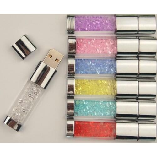 Creative Crystal&LED Light Pendrive 2.0 USB Flash Pen Drive 128mb 4gb 8gb Memory Stick 16gb 32gb Wedding Gift Engrave Name/Brand