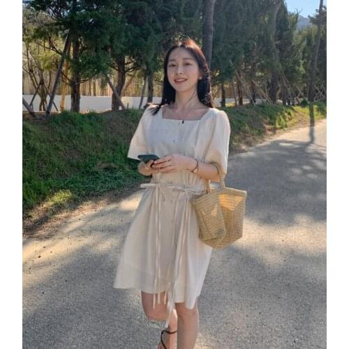Linen cotton Summer Shirt Dress Evening Female Vintage Party Oversize Short Sleeve Beach Women Dresses Robe Vestido Maxi Prom