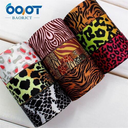 OOOT BAORJCT 174111,22mm Zebra, leopard Printed grosgrain ribbon,DIY handmade,Wedding decoration materials, Valentines Day