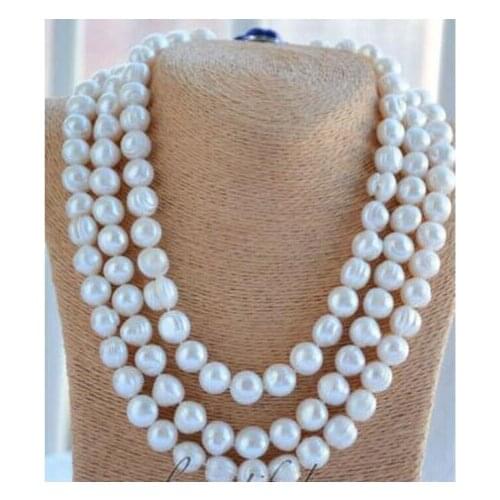 Single strands 12-13mm south sea baroque white pearl necklace 48inch 14k