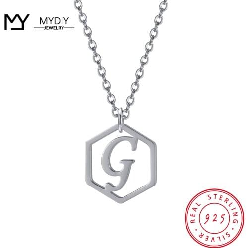 925 Sterling Silver Custom Letter Necklace Fashion Chain Necklace Ladies Jewelry Custom Name for Best Friends MYDIY 2021 Trend
