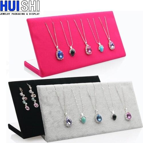 Durable Small Velvet Necklaces Stand Earrings Display Jewelry Shelf Jewellery Organizer Pendant Showcase L Shape Gift Packaging