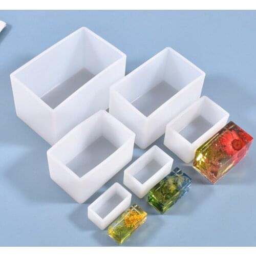 DIY Crystal Epoxy Resin Mold Rectangle Swing Table Resin Dried Flower Filled Rectangle Silicone Mold