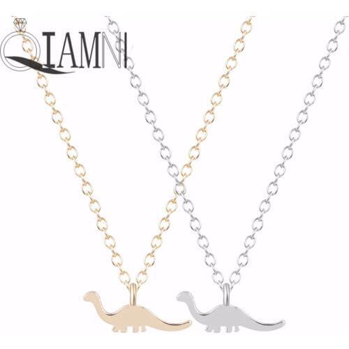 QIAMNI 1Pcs Dinosaur Necklace Unique Pendant Minimalist Jewelry for Women Fashion Animal Necklaces