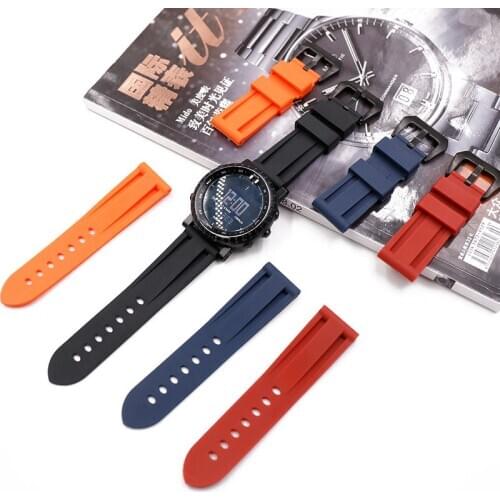 Mens 22mm 24mm 26mm Rubber Watch Band Waterproof Watch Silicone Watch Strap for Panerai PAM utdoor sports waterproof watch band