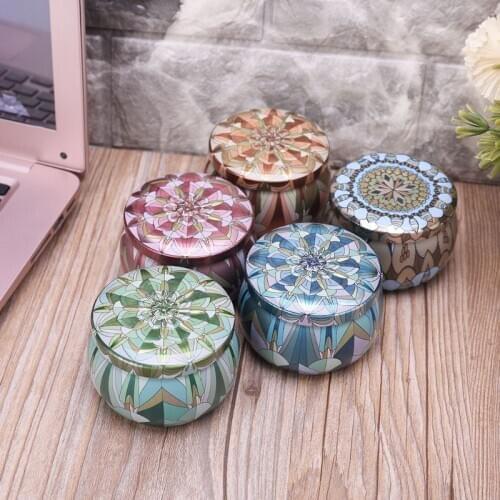 Retro Round Tin Box Jar Tea Candy Jewelry Coin Storage Container Case Candle Sealed Cans Holder Wedding Favor Gift D0AC