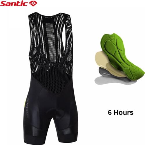 Santic Men Cycling Padded Bib Shorts Pro Fit Summer Italian 4D Pad Road MTB Bicycle Riding Bib Shorts Asian Size S-3XL M8C05098