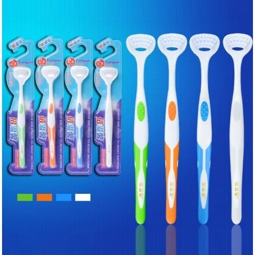 Dual Side Dental Care Cleaner Brush Scraper Oral Tongue Clean Breath Health Tool