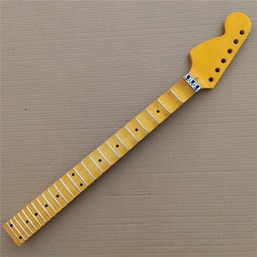 Reverse Big Head Full scalloped Maple Electric Guitar Neck Replacement 24 Fret Maple Fingerboard Gloss