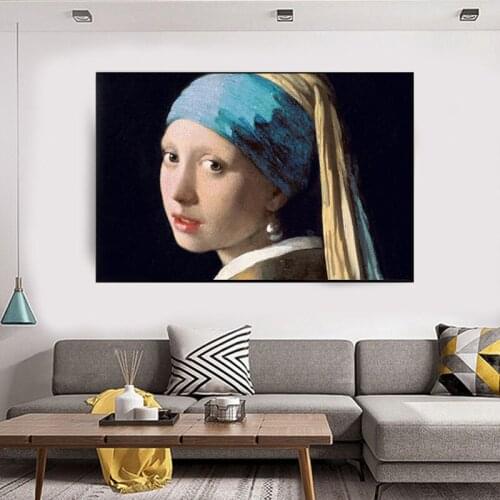 Modern Girl With A Pearl Earring Wall Art Canvas Painting Posters And Prints Art Fashion Wall Pictures For Living Room Decor