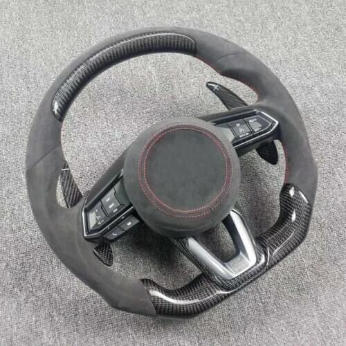 Supercar Cuatomized Real Carbon Fiber Sports Steering Wheel Alcantara Leather compatible for Mazda CX-4 2015-2021