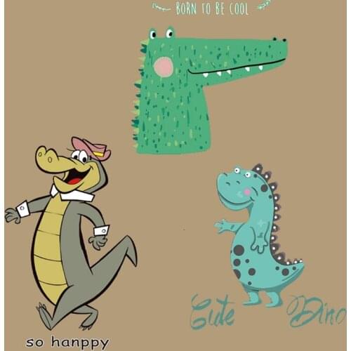 Cartoon Iron on Cute Animal Dinosaur Patches for Clothing Heat Transfers Applications T-shirt Heat Transfers Appliques Stickers