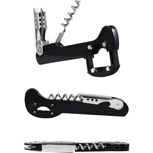 Wine Bottle Cap Opener Boomerang Wine Opener Stainless Steel Metal Corkscrew Foil Cutter 3 in 1 Wine Opener for Waiters Beer