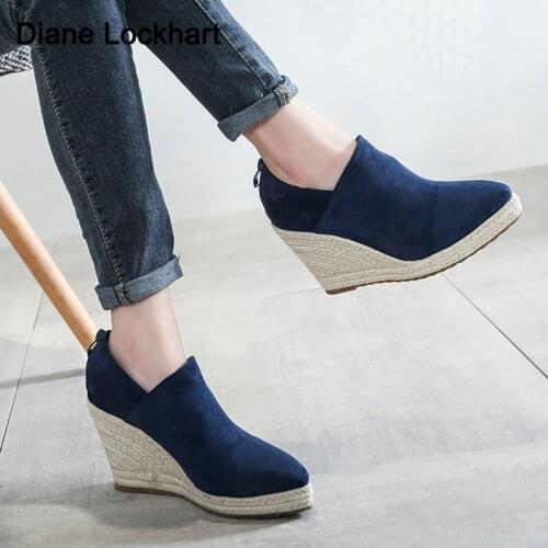 2019 New Autumn winter Ankle Boots Women short Boots Wedges Bling super high heels 10.5cm ladies shoes Size 34-43 botas mujer