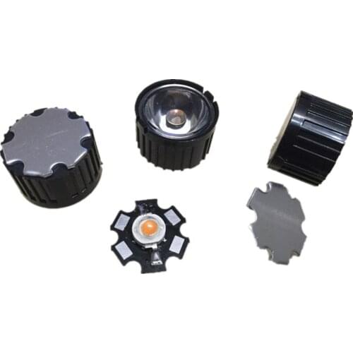 10pcs/lot LED lens for 1W 3w LED light black white holder 20mm high quality 5 10 30 45 60 90 120 degree optical lens