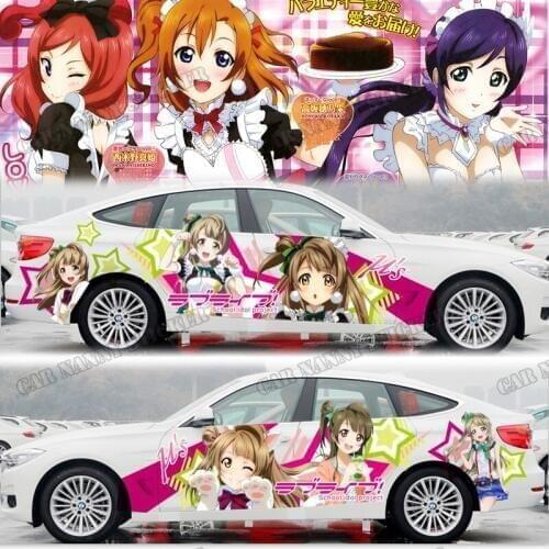 2PCS DIY Cute Car stickers Anime whole car garlands High-grade transparent Waterproof changed color film stickers on car CN140A